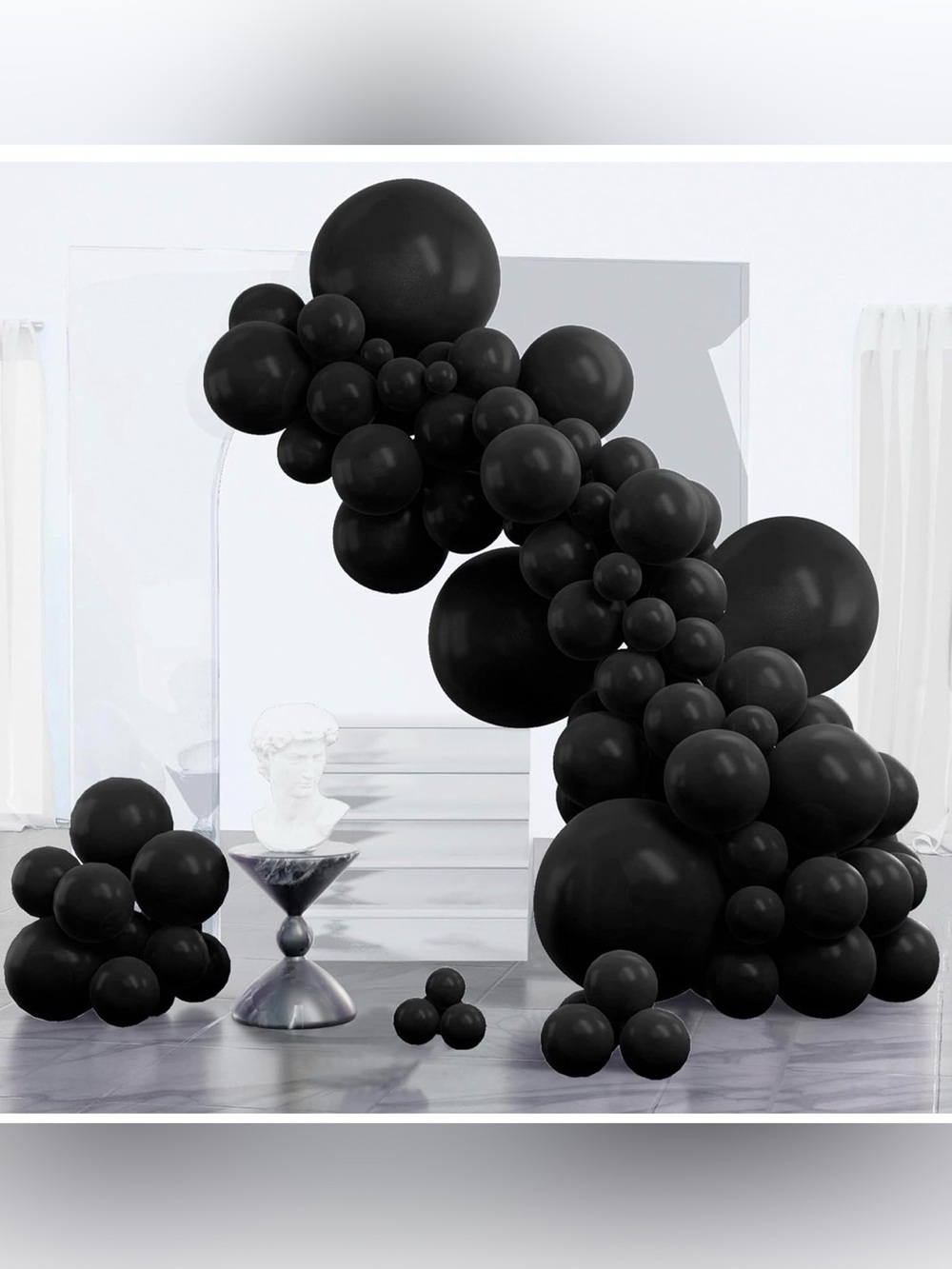 Black Balloons 152pcs Different Sizes of 18 12 10 5 Inch